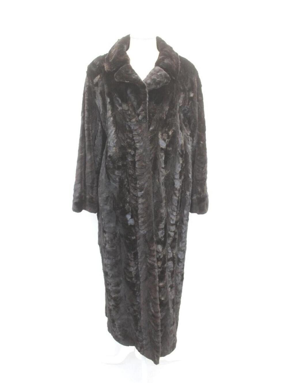 EXCELLENT CANADIAN SHEARED BLACK MINK FUR COAT JACKET WOMEN WOMAN SIZE 8-10 MED